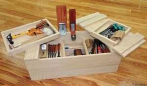 Tools for making a cabinet.