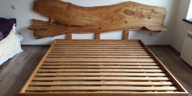 Making a double bed from wood.