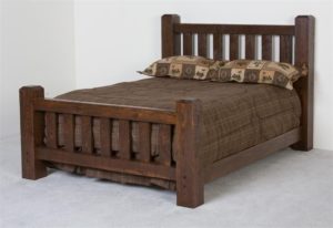 DIY bed made of wood.