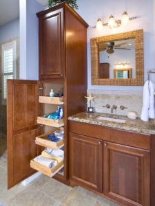 Pencil cases in the bathroom for storing many things.