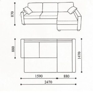 Schemes for making a corner sofa