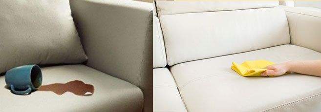 removing stains from leather sofa