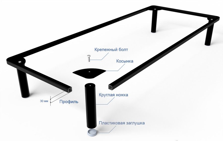 Self-assembly of a metal bed.