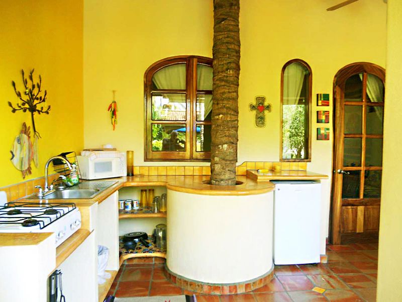 Kitchen design with white furniture