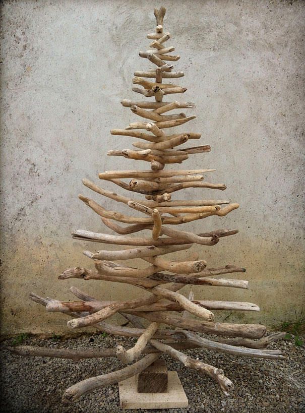 Christmas tree made of sticks