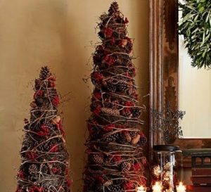 Christmas tree made of pine cones