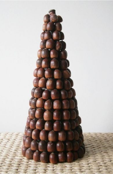 Christmas tree made of acorns