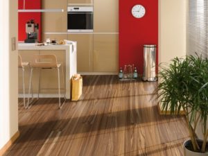 Linoleum in the kitchen interior