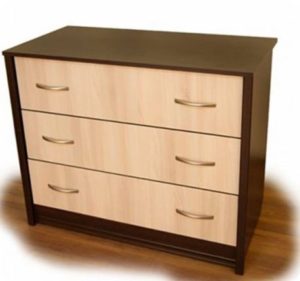 Laminate chest of drawers.