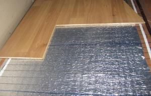 Installation of infrared floor.