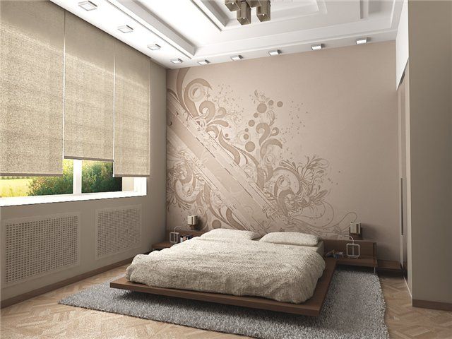 Wallpaper for a small bedroom.