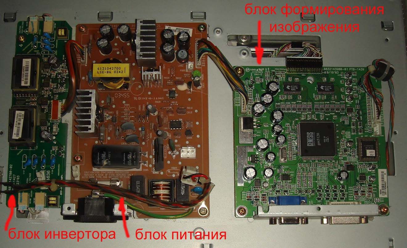 Failure of the inverter in the LCD TV.