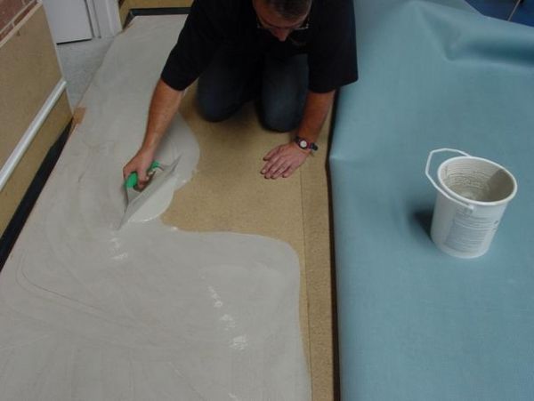 Glue linoleum