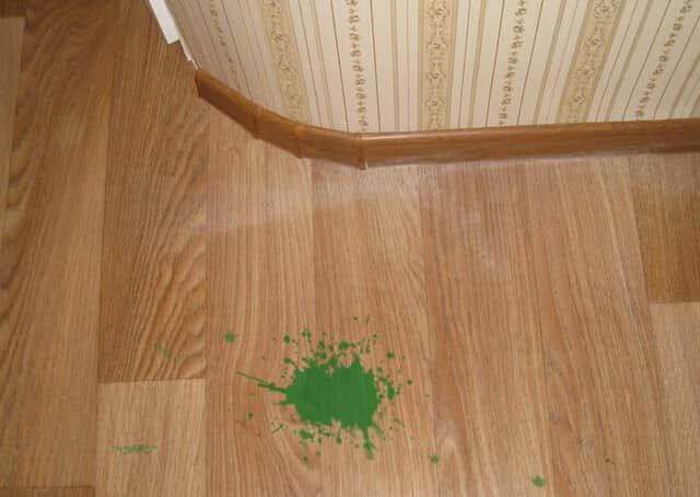 Remove paint from linoleum 