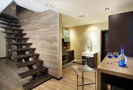 laminate on the wall in the hallway interior