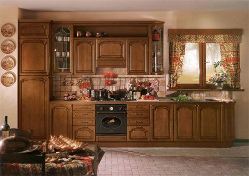 Solid wood for kitchen units