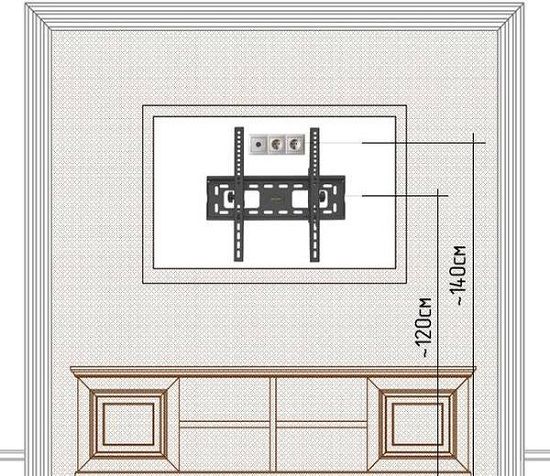 TV height in bedroom on the wall