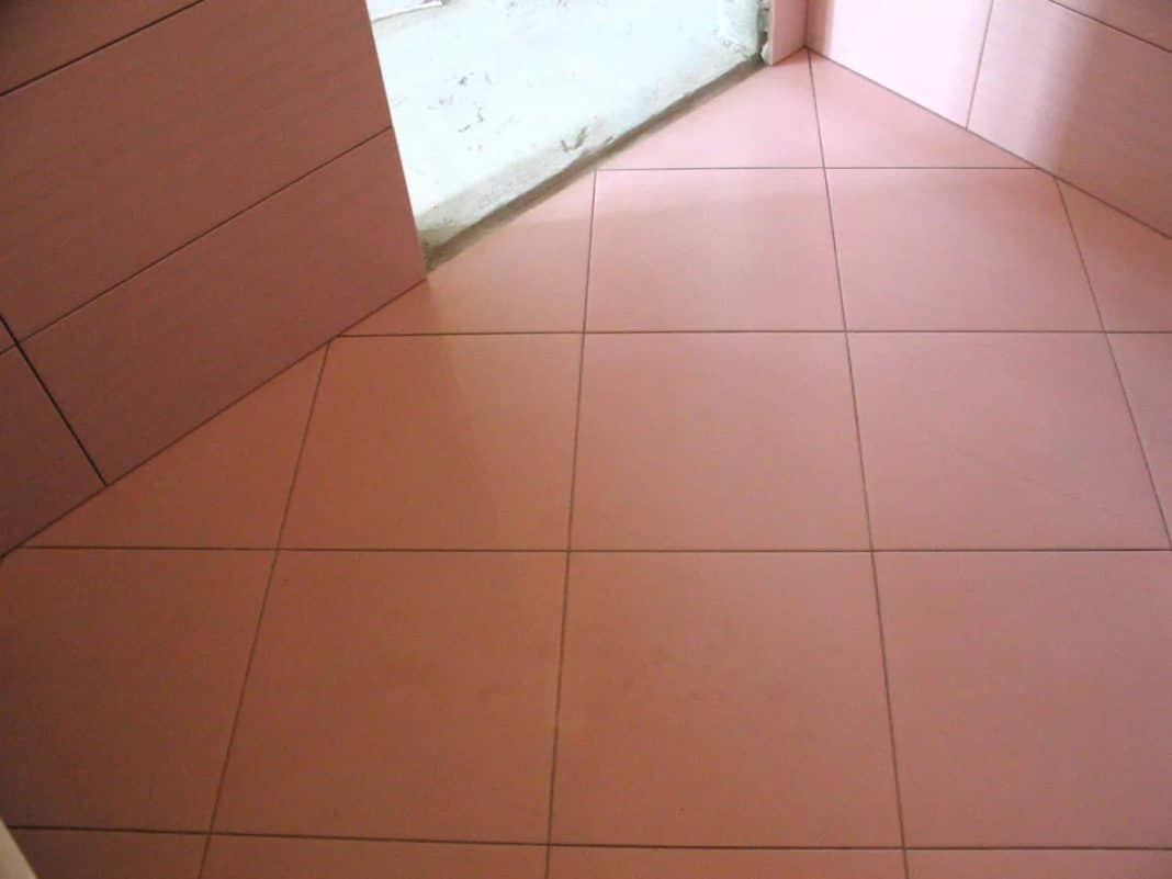 Tiles on the wall and floor.