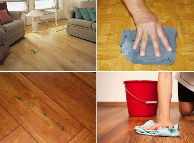 How to remove brilliant green from linoleum