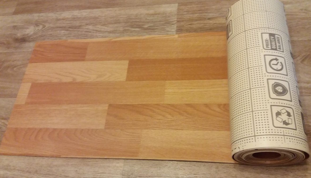 Linoleum for laying on parquet.