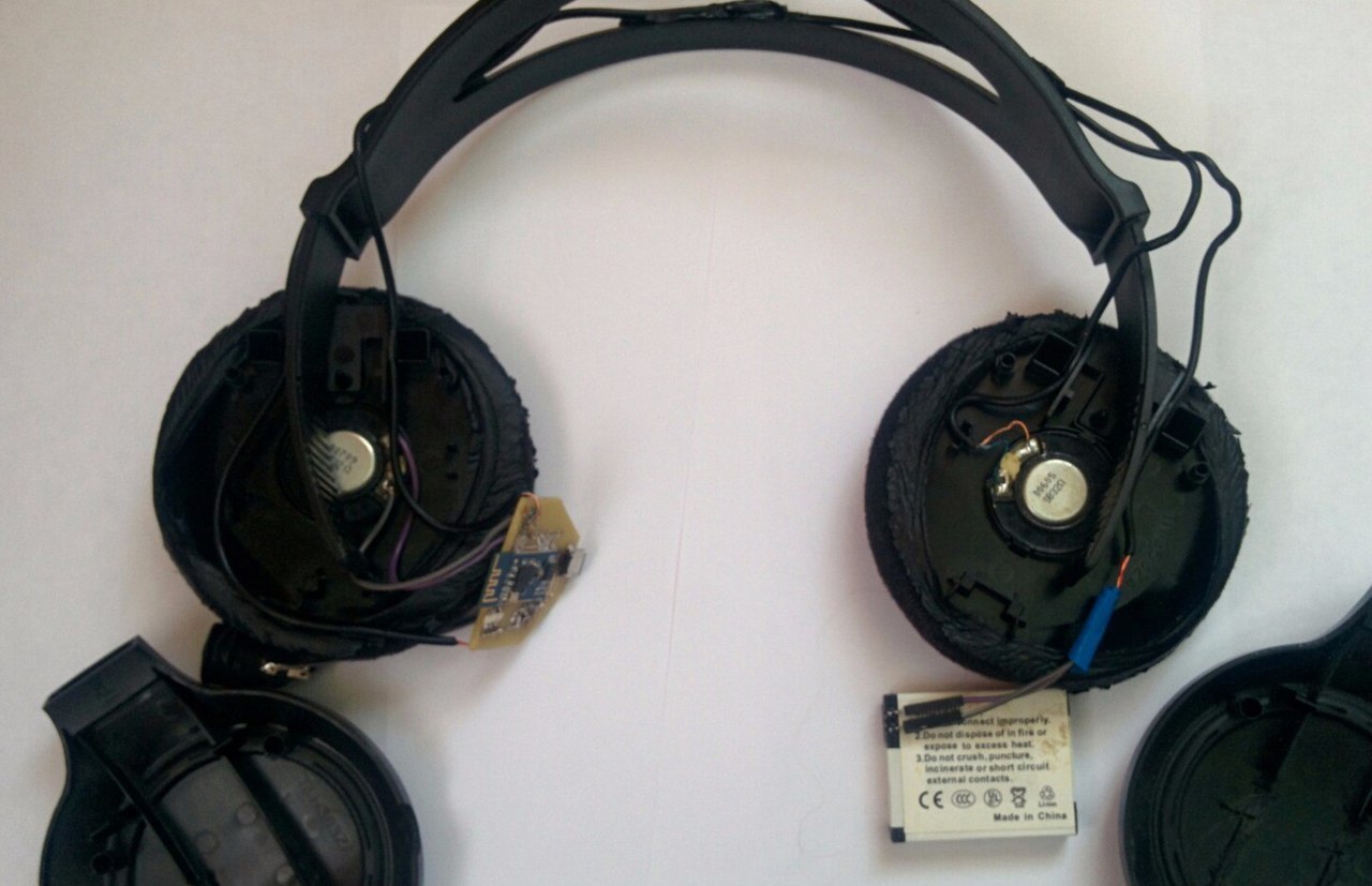 Homemade headphones.