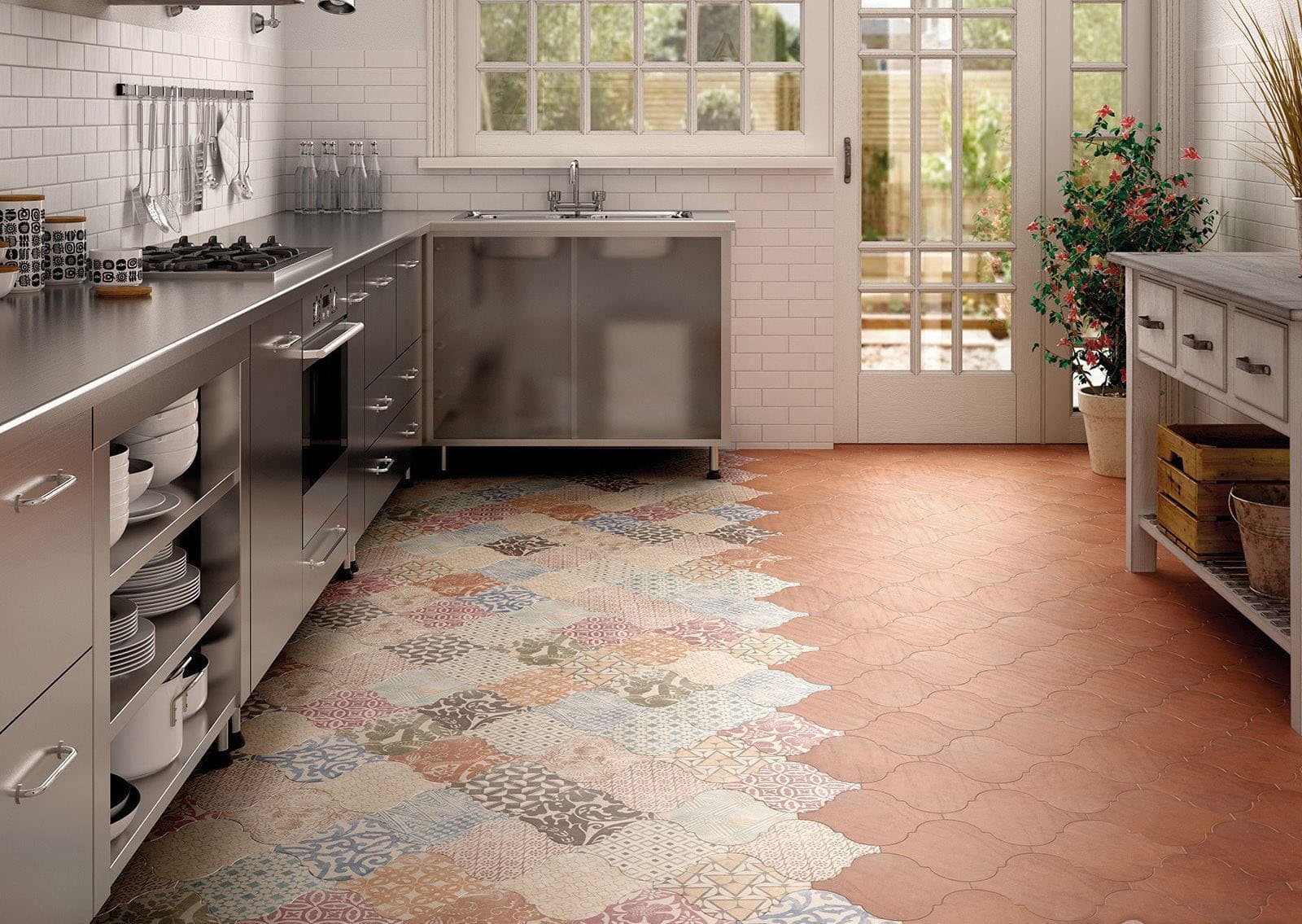 Tiles in the kitchen.