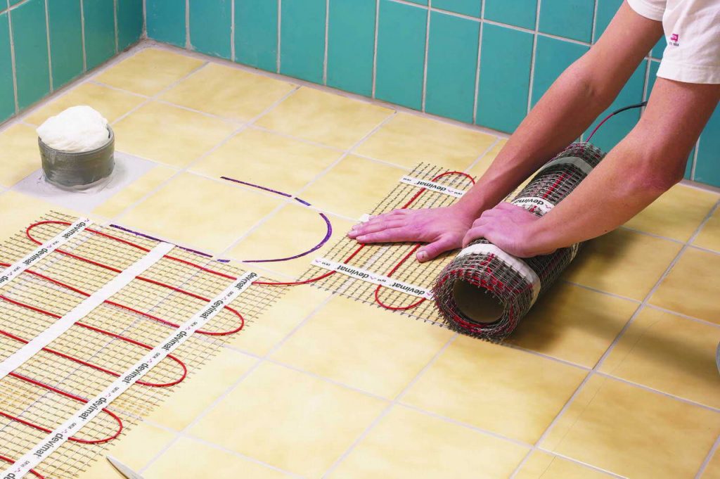 Electric floor installation.