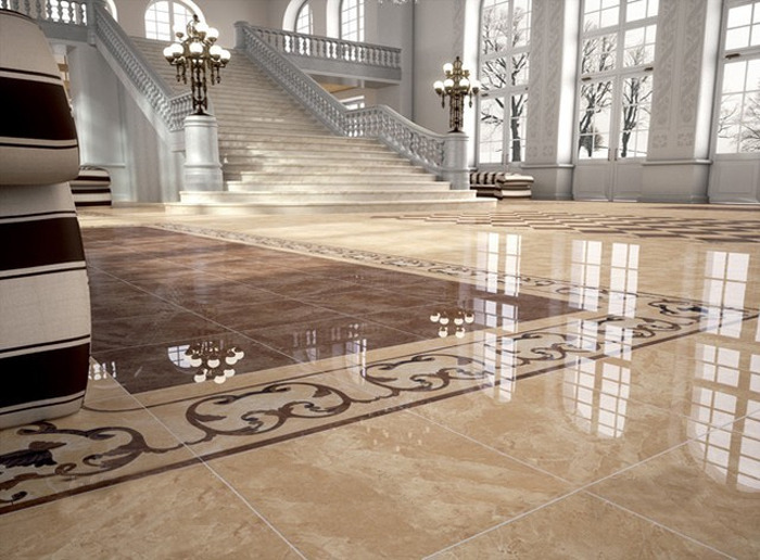 Floor tiles in the hall