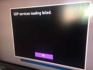 The TV shows sdp services loading failed