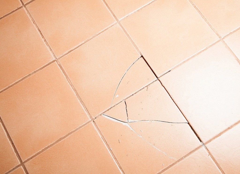 Chip on the tile.