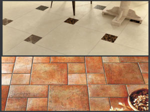 Tiles on the floor.