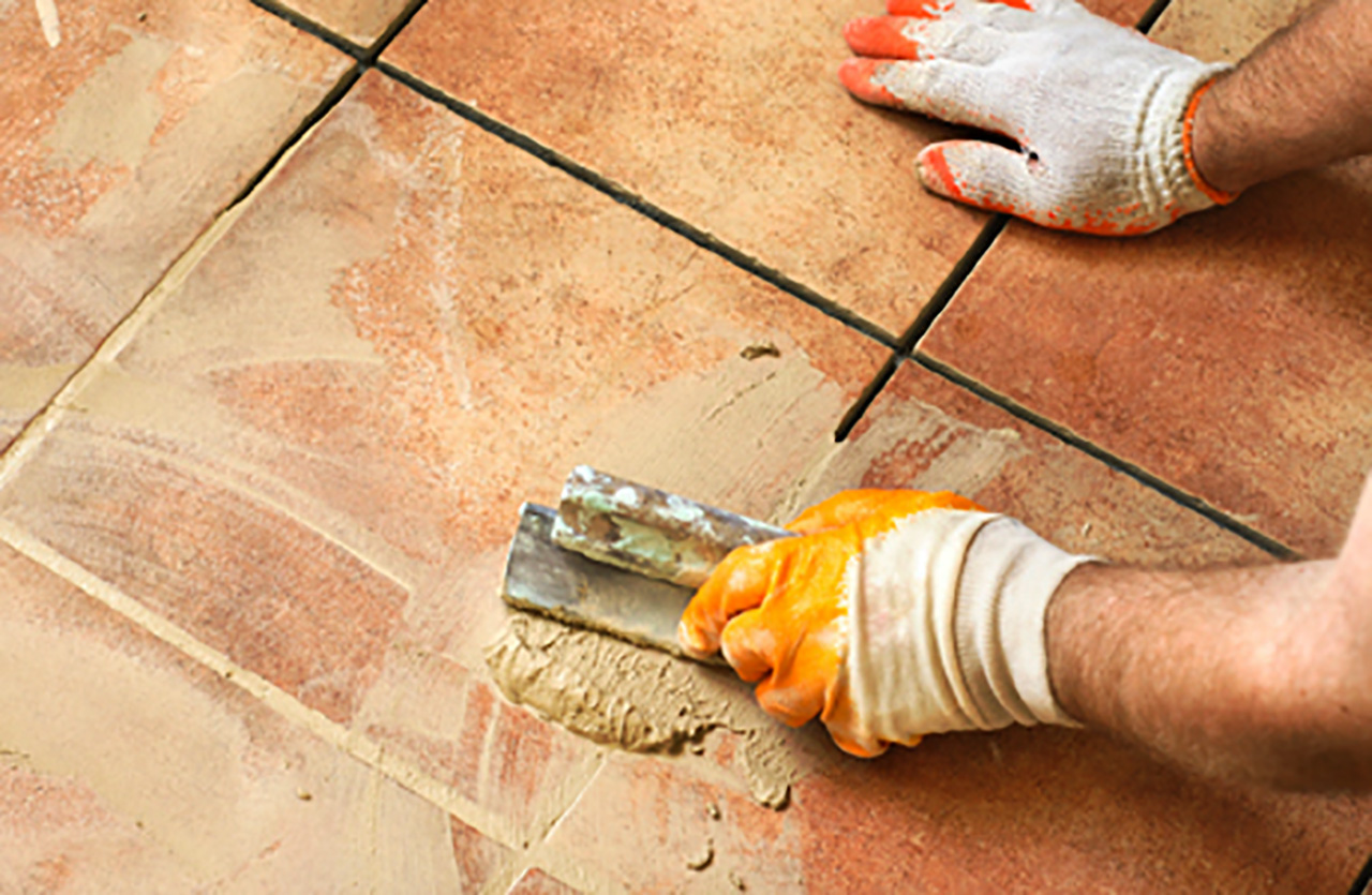 Correct grouting of joints.