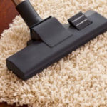 Cleaning long pile carpet.