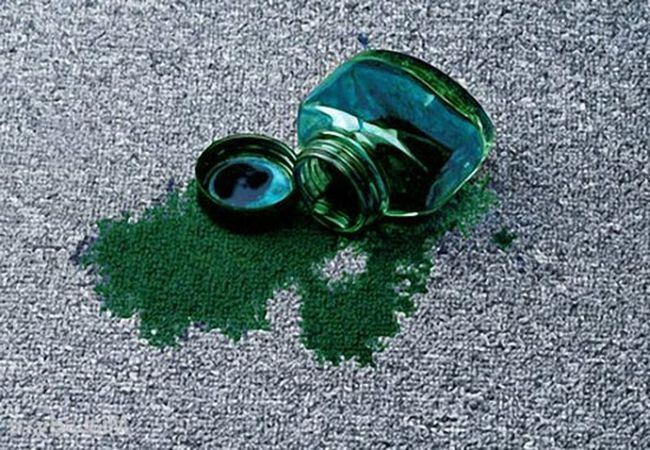 how to remove green stains from carpet