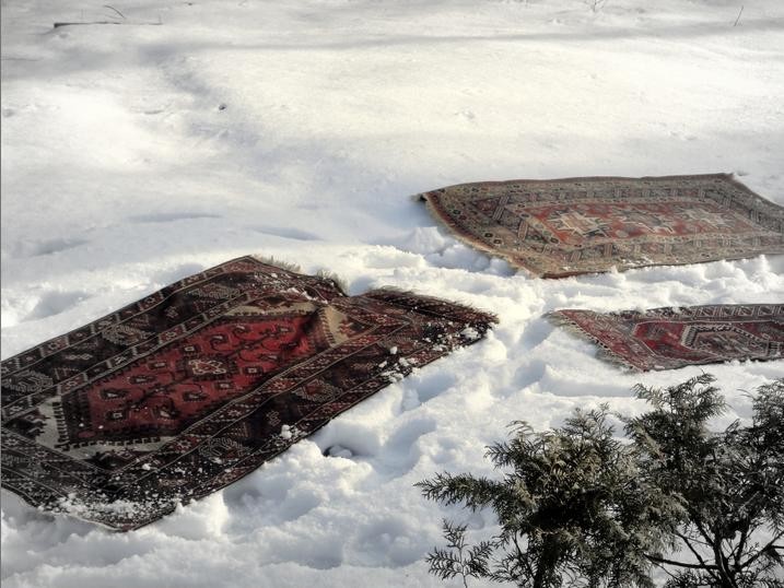 how to clean carpet with snow