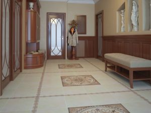 Floor tiles in the hallway: photo