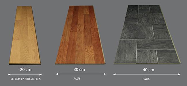 Different laminate widths.