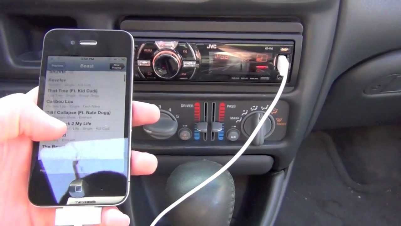 Connecting your phone to the speakers in your car.