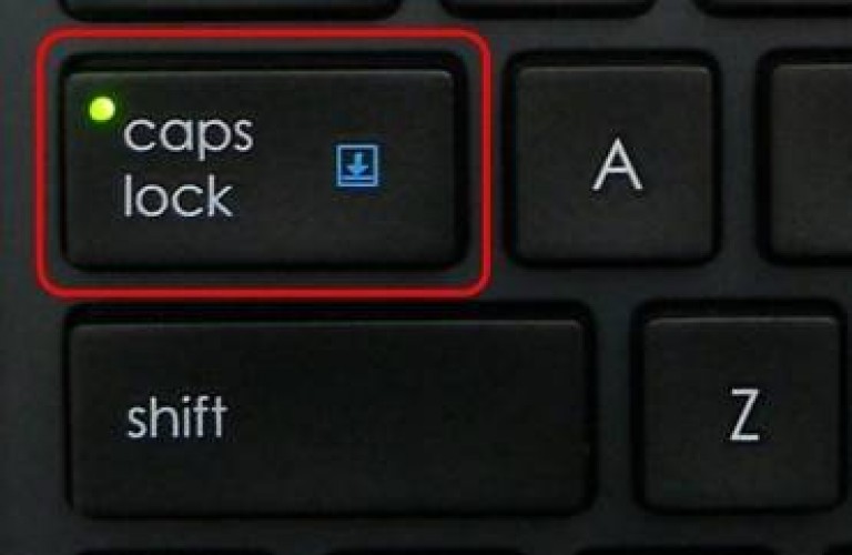 Caps Lock key on the keyboard.