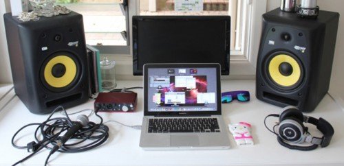 Speakers with laptop