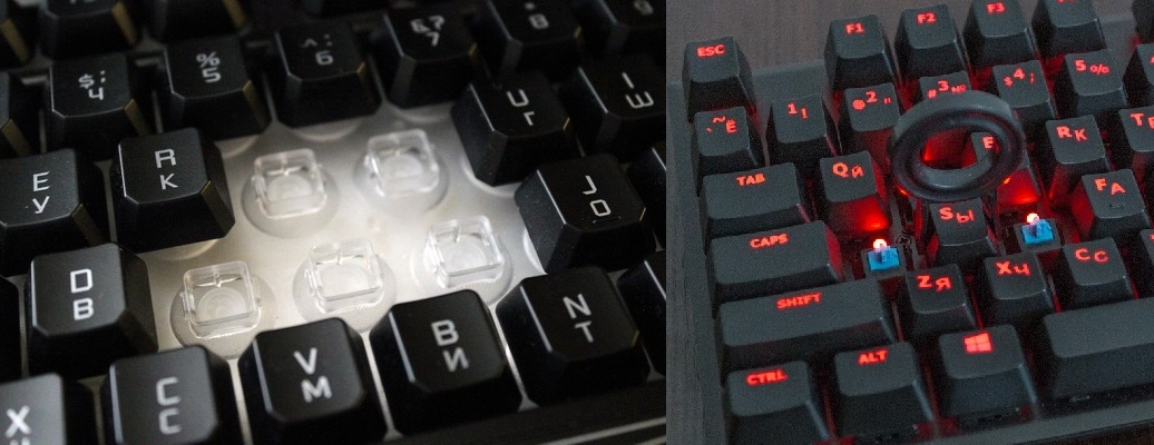 Comparison of membrane and mechanical keyboards.