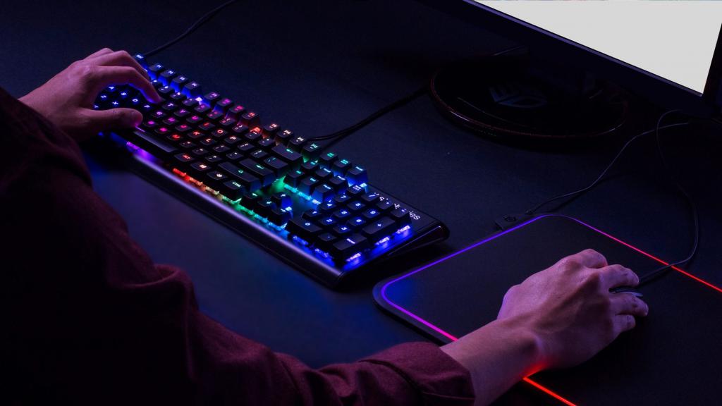 Working on a backlit keyboard in the dark.