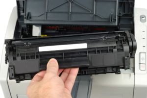 Replacing a cartridge in a printer