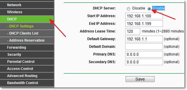 Dhcp-serveri lubamise ja keelamise meetodid