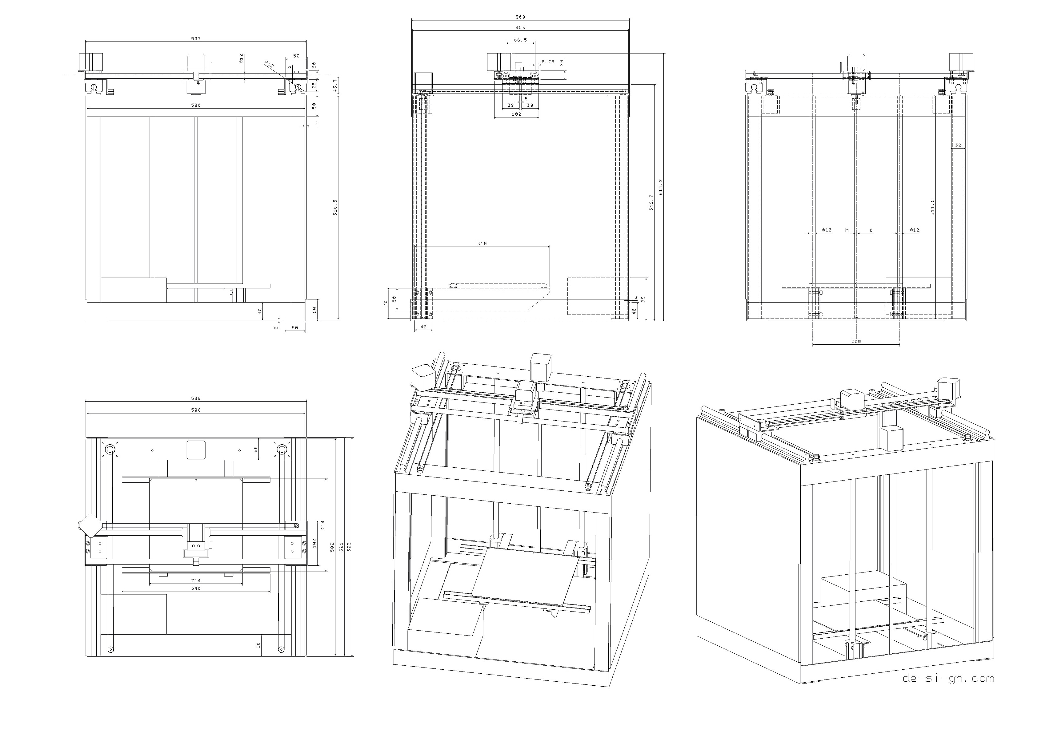 Variant of a 3D printer drawing.