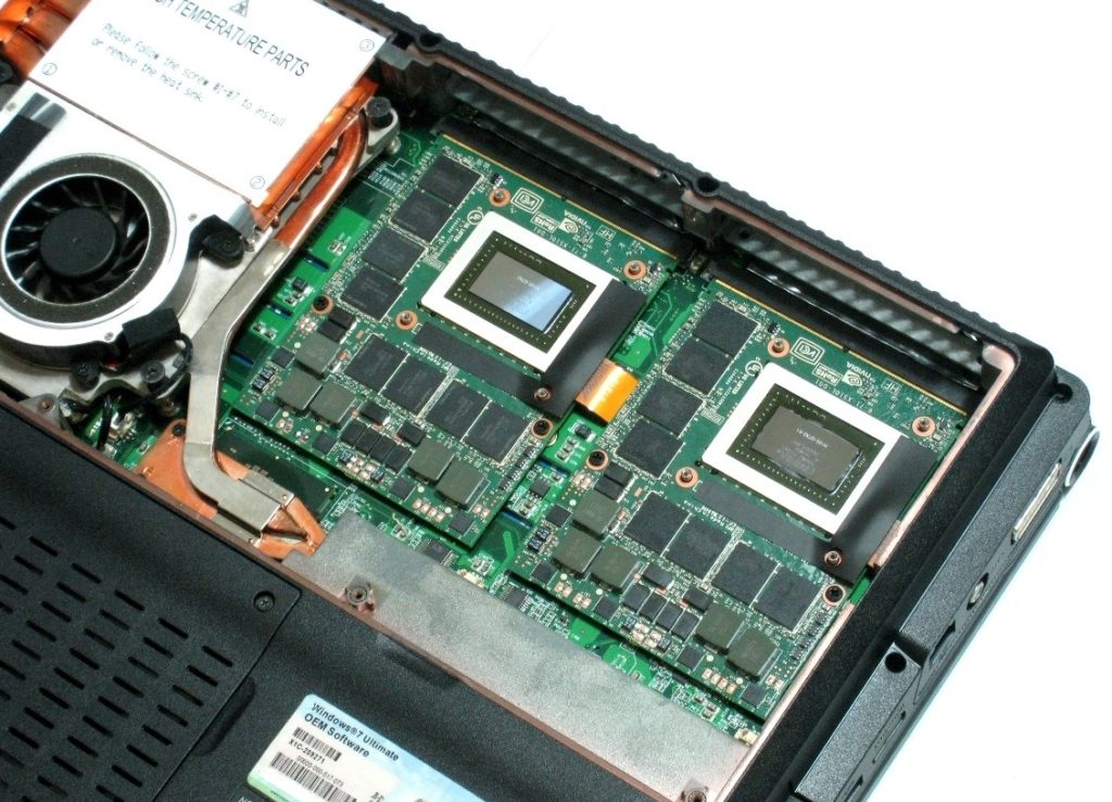 Two video cards in a laptop.