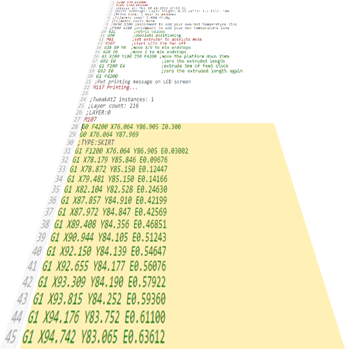 G codes for 3d printer