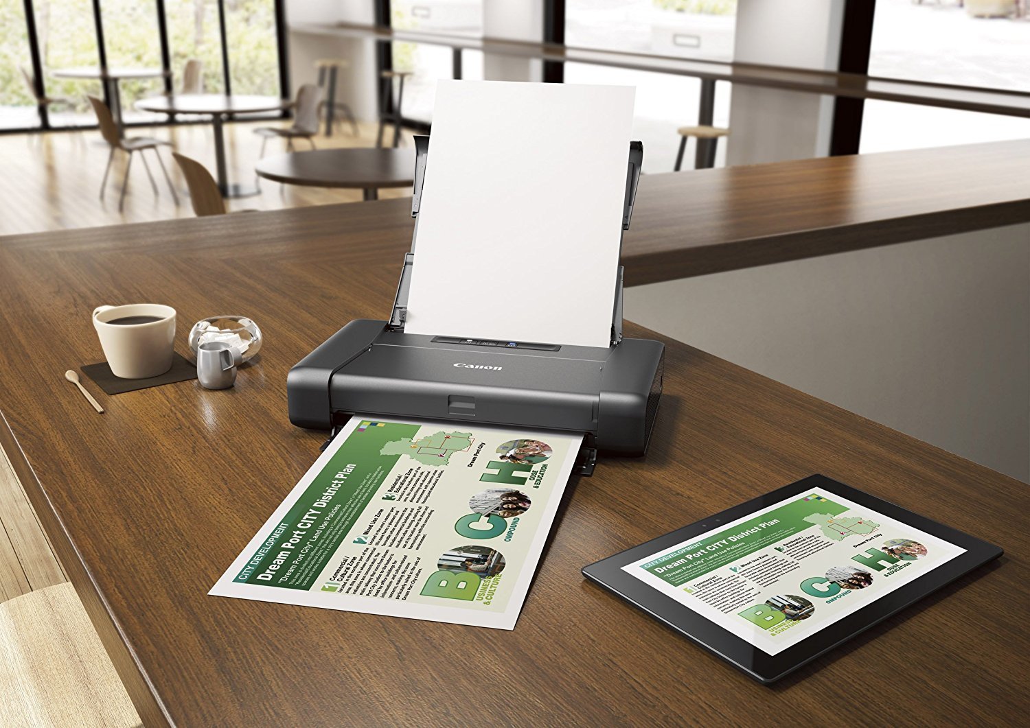 Printing on a small printer from a tablet.