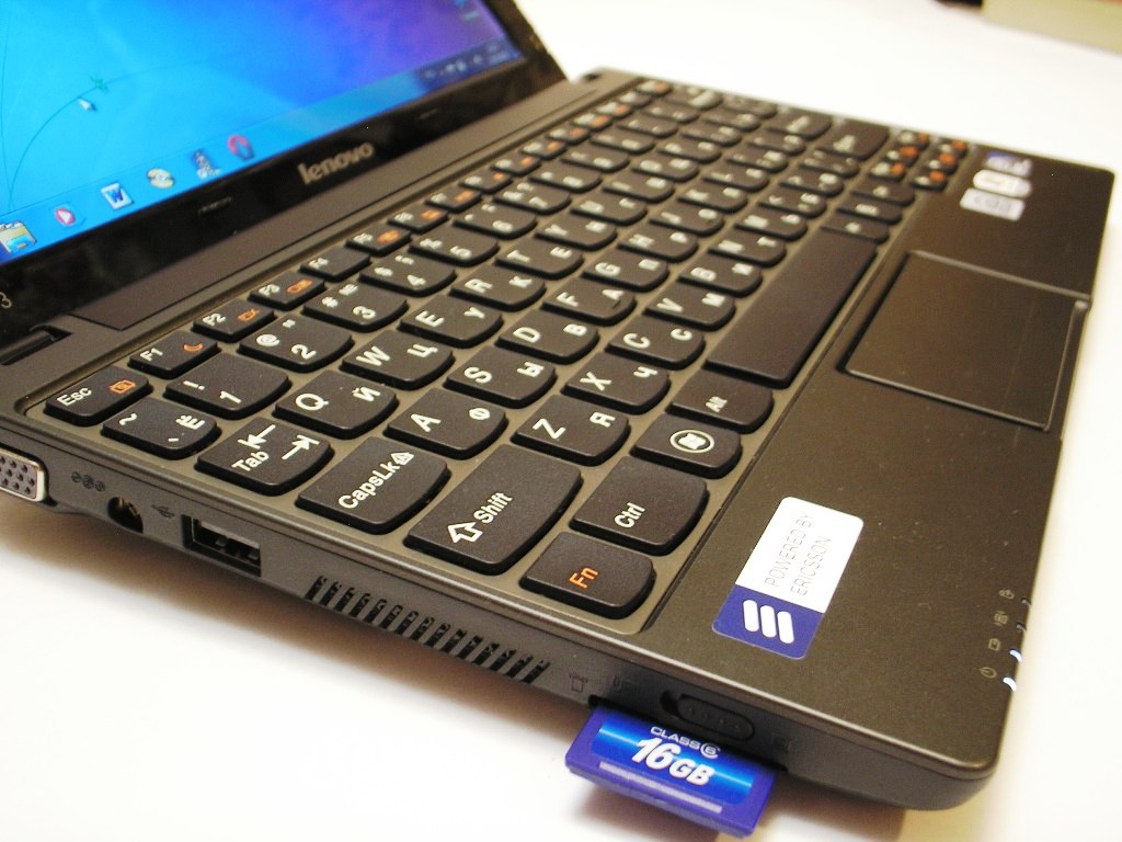 Memory card in a laptop.