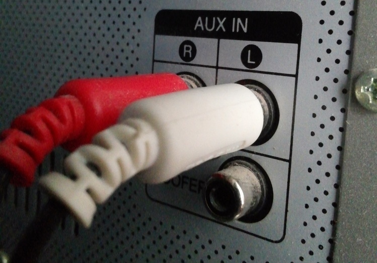 AUX connector in the music center.